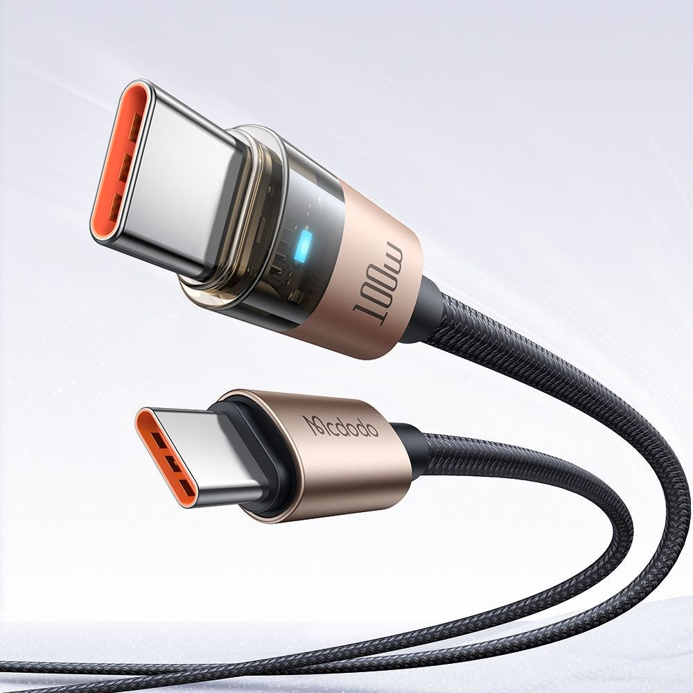 Cabo de Dados e Carregamento USB-C - USB-C McDodo CA-5581, 100W, 1.2m, Dourado