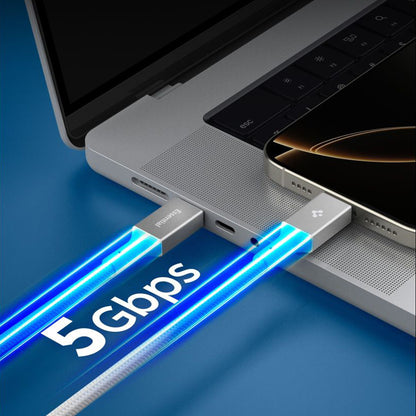 Cabo de Dados e Carregamento USB-C - USB-C Spigen EB10015CC, 100W, 1.5m, Branco ACA10420