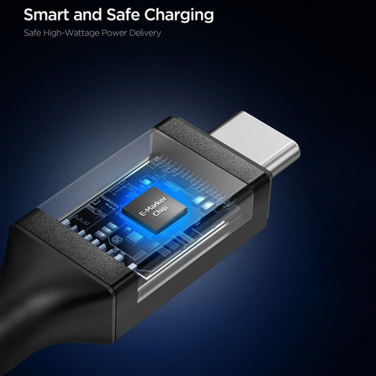 Cabo de Dados e Carregamento USB-C - USB-C Spigen EB10020CC, 100W, 2m, Preto