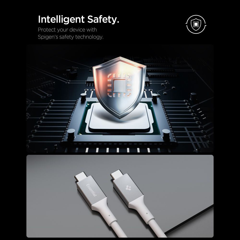 Cabo de Dados e Carregamento USB-C - USB-C Spigen EB24012CC, 240W, 1.2m, Branco