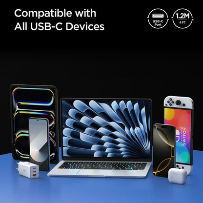 Cabo de Dados e Carregamento USB-C - USB-C Spigen EB24012CC, 240W, 1.2m, Branco