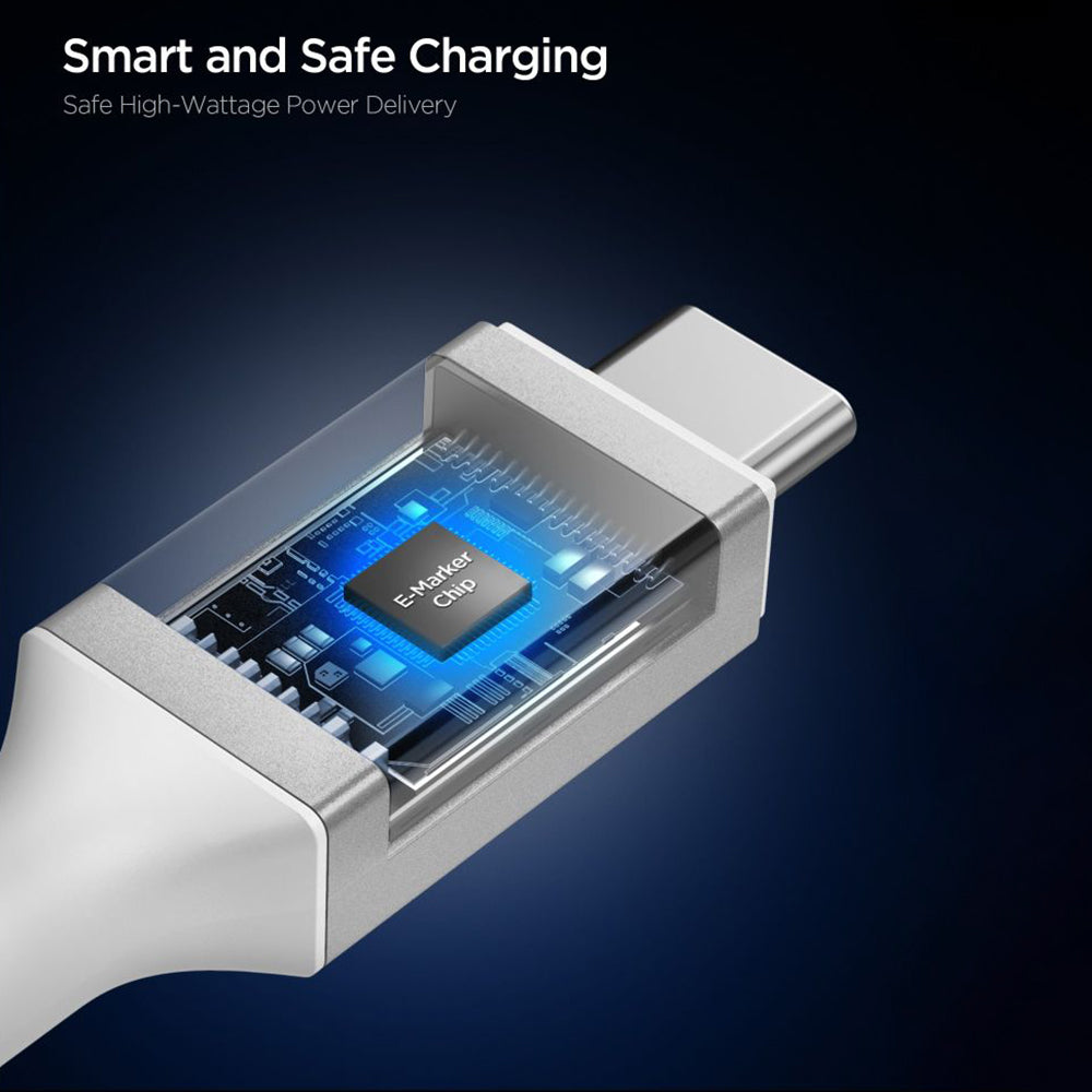 Cabo de Dados e Carregamento USB-C - USB-C Spigen EB24012CC, 240W, 1.2m, Branco