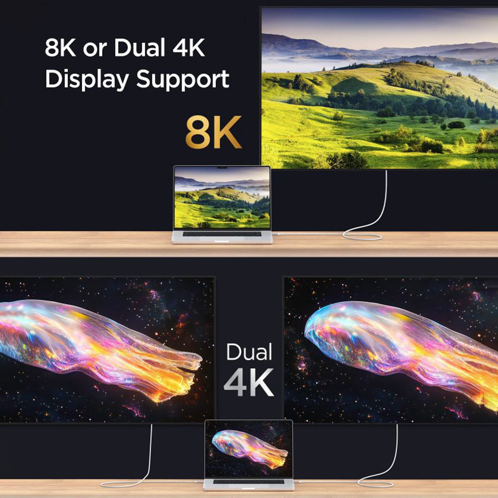 Cabo de Dados e Carregamento USB-C - USB-C Spigen EB24012CC, 240W, 1.2m, Branco