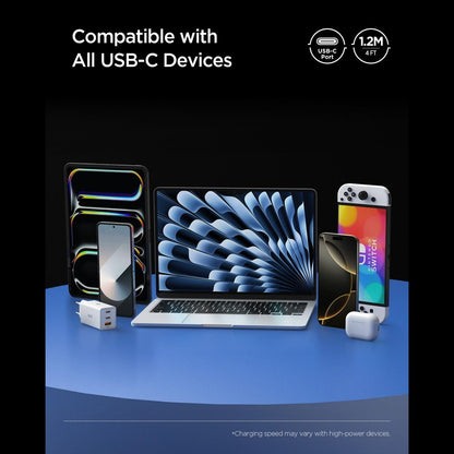 Cabo de Dados e Carregamento USB-C - USB-C Spigen EB24012CC, 240W, 1.2m, Preto