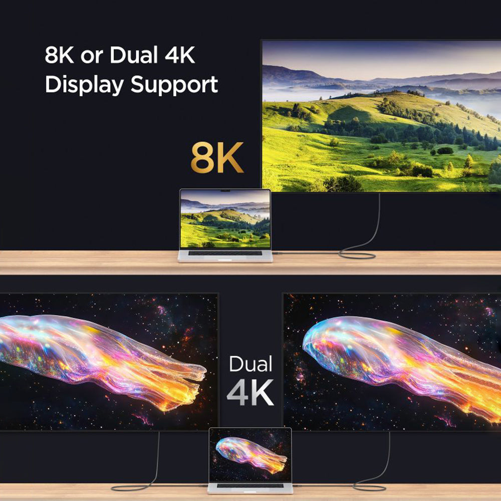 Cabo de Dados e Carregamento USB-C - USB-C Spigen EB24012CC, 240W, 1.2m, Preto