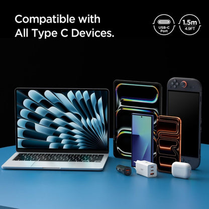 Cabo de Dados e Carregamento USB-C - USB-C Spigen EB6015CC, 60W, 1,5m, Cinzento ACA10418
