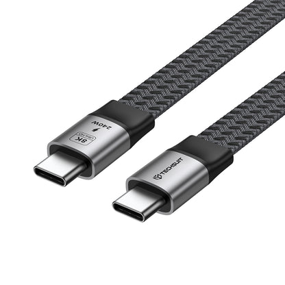 Cabo de Dados e Carregamento USB-C - USB-C Techsuit ElysiumSync Pro CX1, 240W, 1m, Cinzento