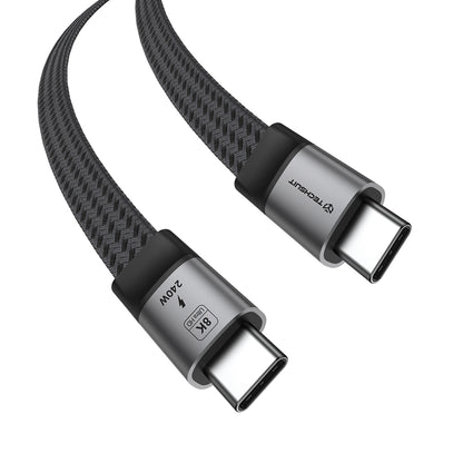 Cabo de Dados e Carregamento USB-C - USB-C Techsuit ElysiumSync Pro CX1, 240W, 1m, Cinzento