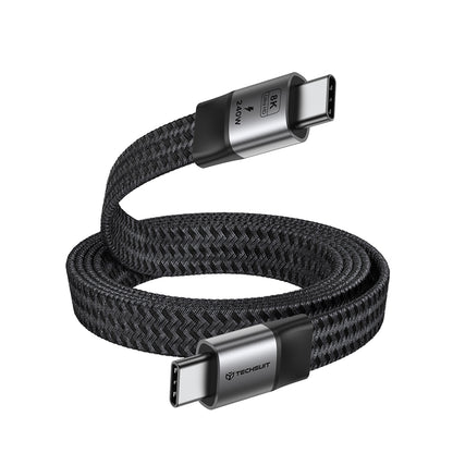 Cabo de Dados e Carregamento USB-C - USB-C Techsuit ElysiumSync Pro CX1, 240W, 1m, Cinzento