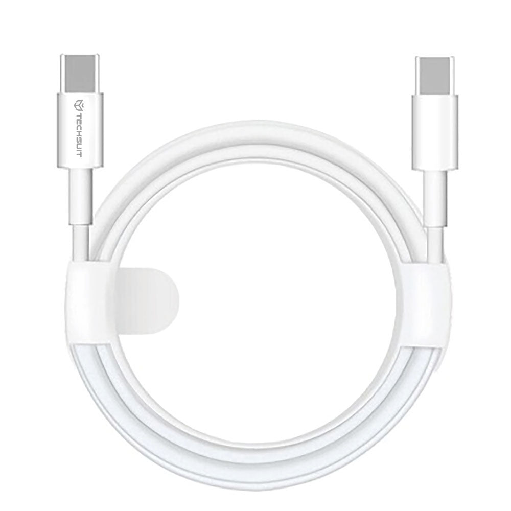 Cabo de Dados e Carregamento USB-C - USB-C Techsuit PCB130, 60W, 1m, Branco