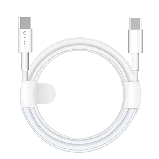 Cabo de Dados e Carregamento USB-C - USB-C Techsuit PCB130, 60W, 1m, Branco