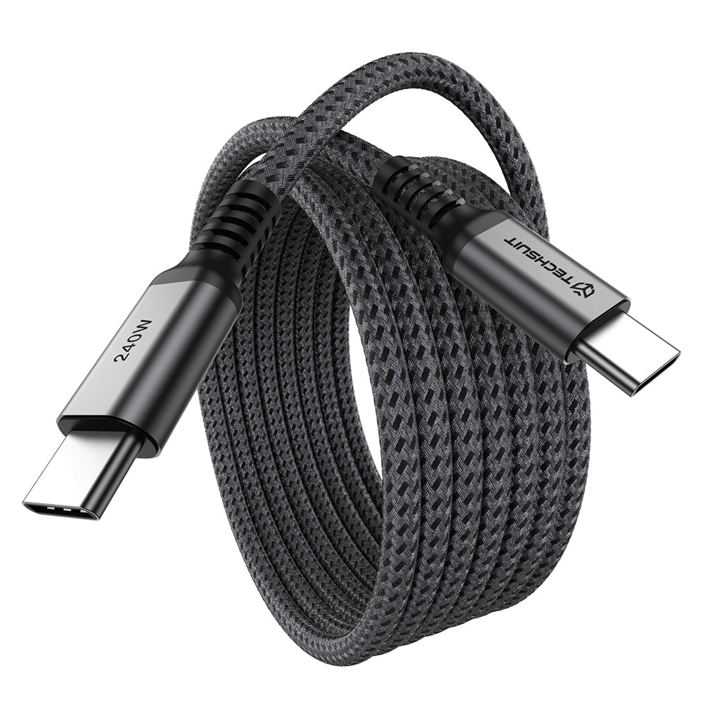 Cabo de Dados e Carregamento USB-C - USB-C Techsuit TitanSync Pro CX2, 240W, 2m, Cinzento