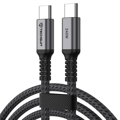 Cabo de Dados e Carregamento USB-C - USB-C Techsuit TitanSync Pro CX2, 240W, 2m, Cinzento