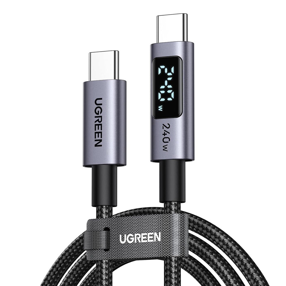 Cabo de Dados e Carregamento USB-C - USB-C UGREEN 65866 Display, 240W, 1m, Cinzento