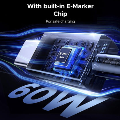 Cabo de Dados e Carregamento USB-C - USB-C UGREEN L524, 60W, 1m, Cinzento