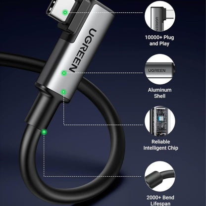 Cabo de Dados e Carregamento USB-C - USB-C UGREEN US551 (90629) Angled, 60W, 5m, Preto