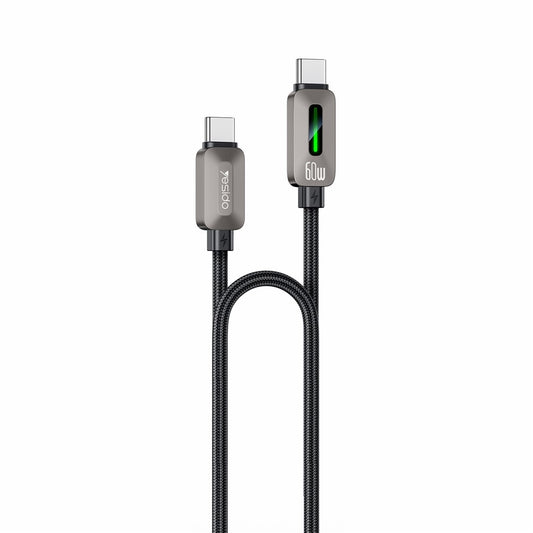 Cabo de Dados e Carregamento USB-C - USB-C Yesido CA198, 60W, 1,2m, Preto