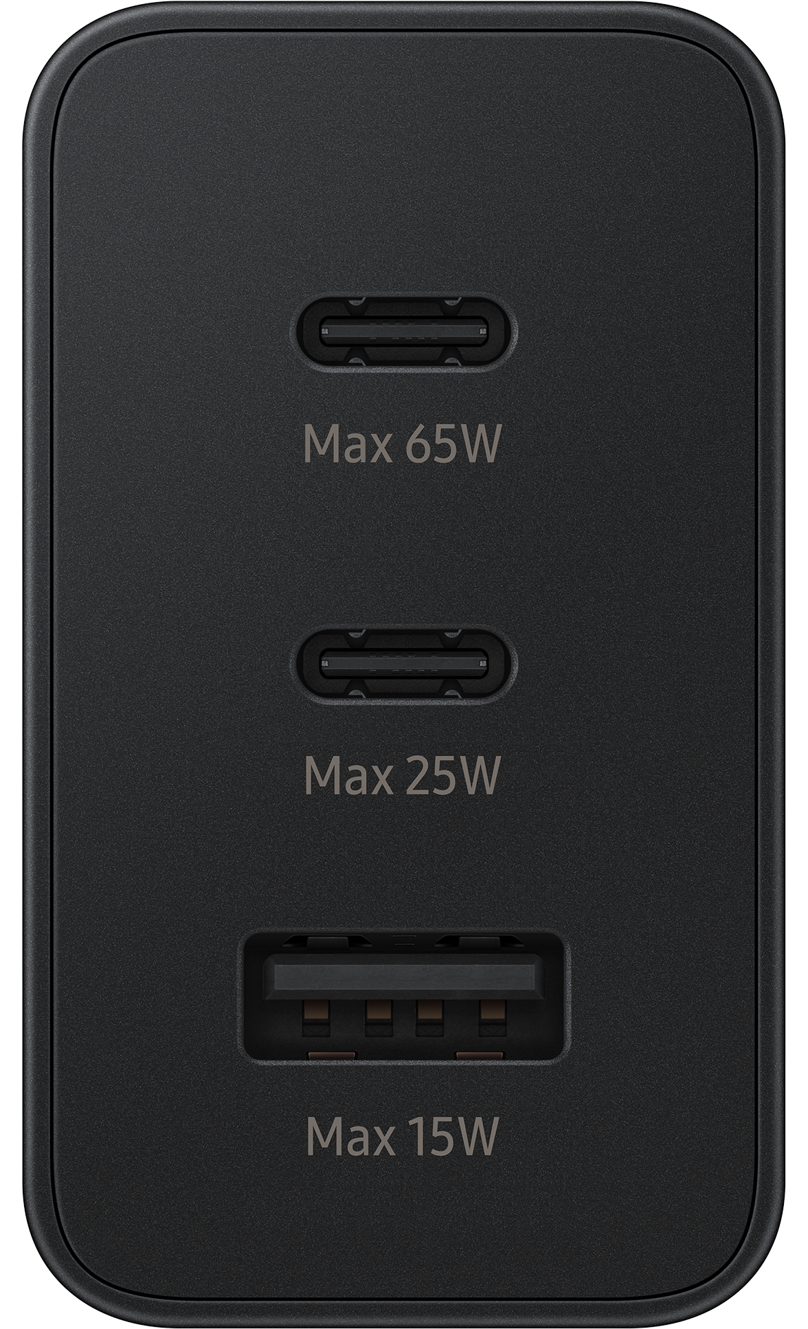 Carregador de rede Samsung Trio, 65 W, 3,5 A, 1 x USB-A - 2 x USB-C, preto EP-T6530NBEGEU