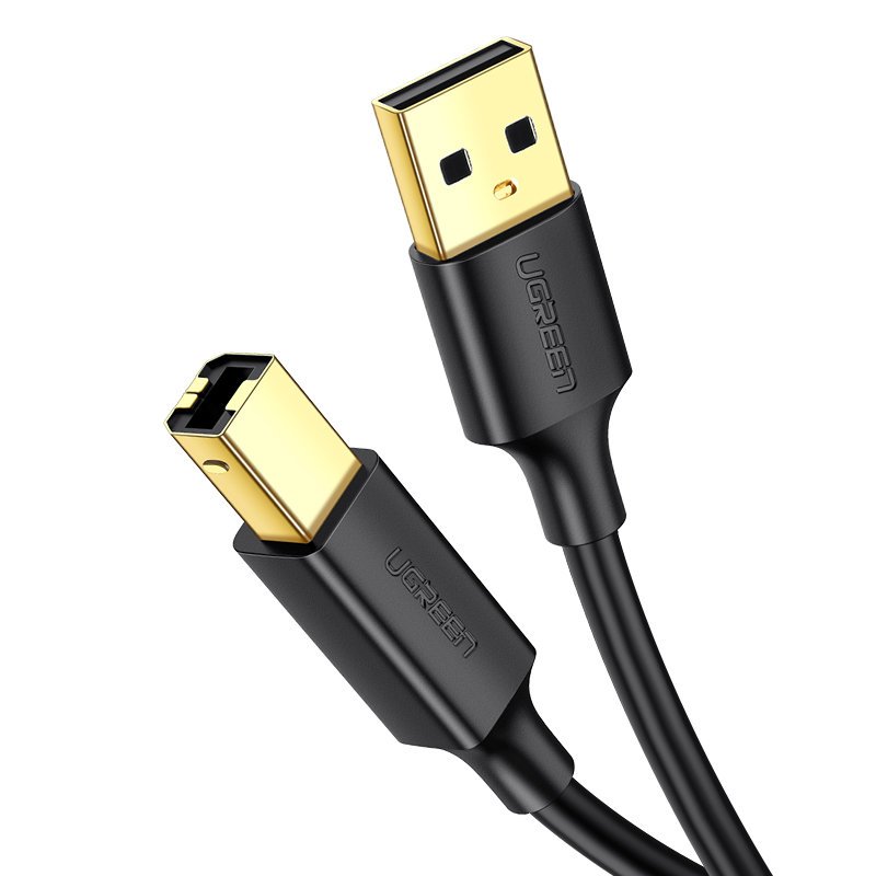 Cabo de Impressora UGREEN US135, USB-A - USB-B, 2m, Preto
