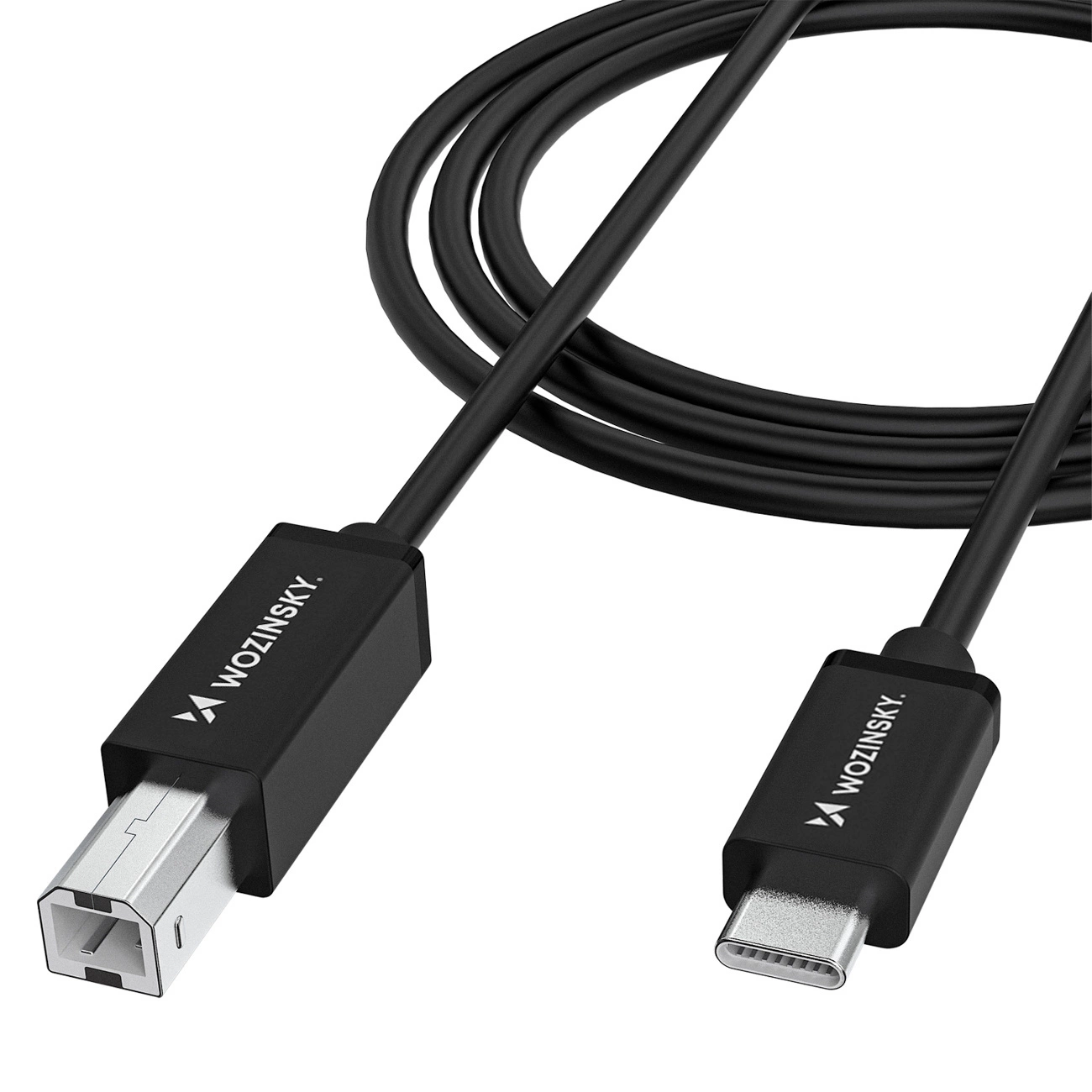 Cabo de Impressora WZK WKDDY1S, USB-C - USB-B, 1m, Preto