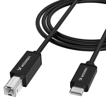 Cabo de Impressora WZK WKDDY1S, USB-C - USB-B, 1m, Preto