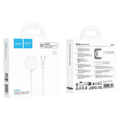 Cabo de Carregamento HOCO CW59 para Apple Watch / Samsung Galaxy Watch Series, Branco