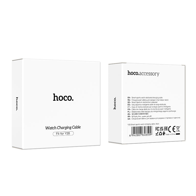 Cabo de Carregamento para Smartwatch HOCO Y28, USB-A, Preto