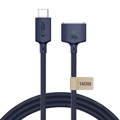 Cabo de Carregamento Tech-Protect MMC01 Ultraboost, USB-C - MagSafe 3, 140W, 3m, Azul Marinho