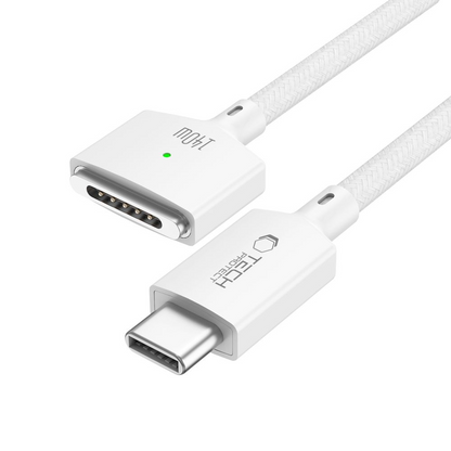 Cabo de Carregamento Tech-Protect MMC01 Ultraboost, USB-C - MagSafe 3, 140W, 2m, Branco