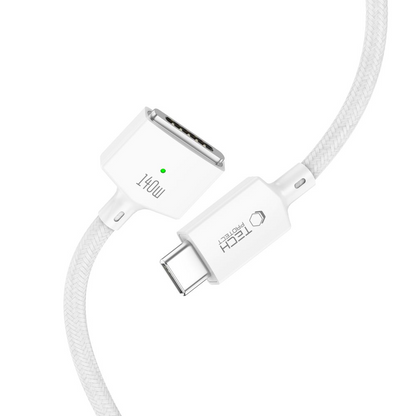 Cabo de Carregamento Tech-Protect MMC01 Ultraboost, USB-C - MagSafe 3, 140W, 2m, Branco