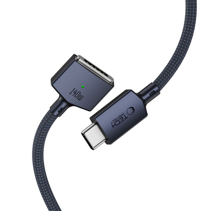 Cabo de Carregamento Tech-Protect MMC01 Ultraboost, USB-C - MagSafe 3, 140W, 3m, Azul Marinho
