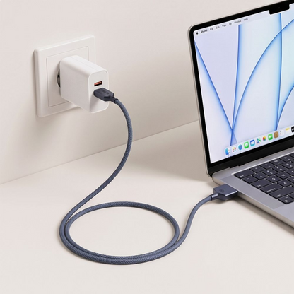 Cabo de Carregamento Tech-Protect MMC01 Ultraboost, USB-C - MagSafe 3, 140W, 3m, Azul Marinho