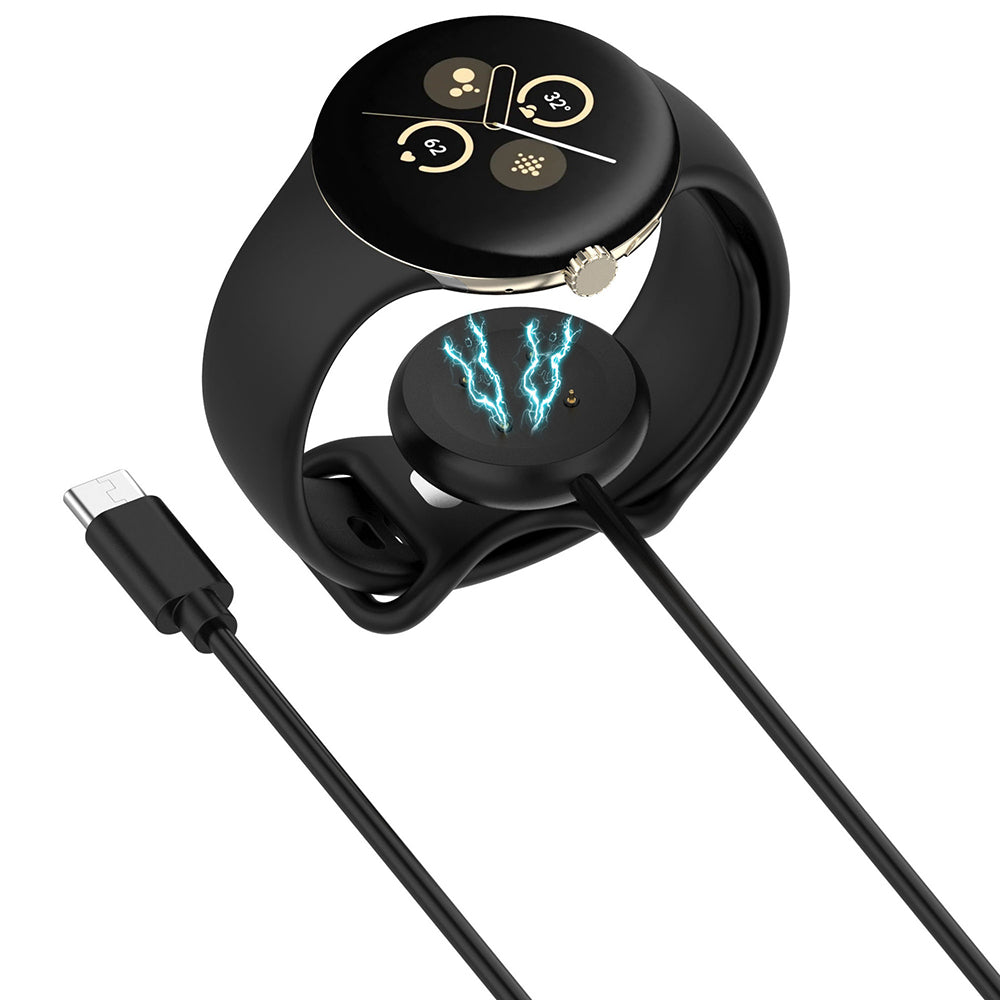 Cabo de Carregamento Techsuit THC5 para Google Pixel Watch 3 45mm / Watch 3 41mm, USB-C, Preto