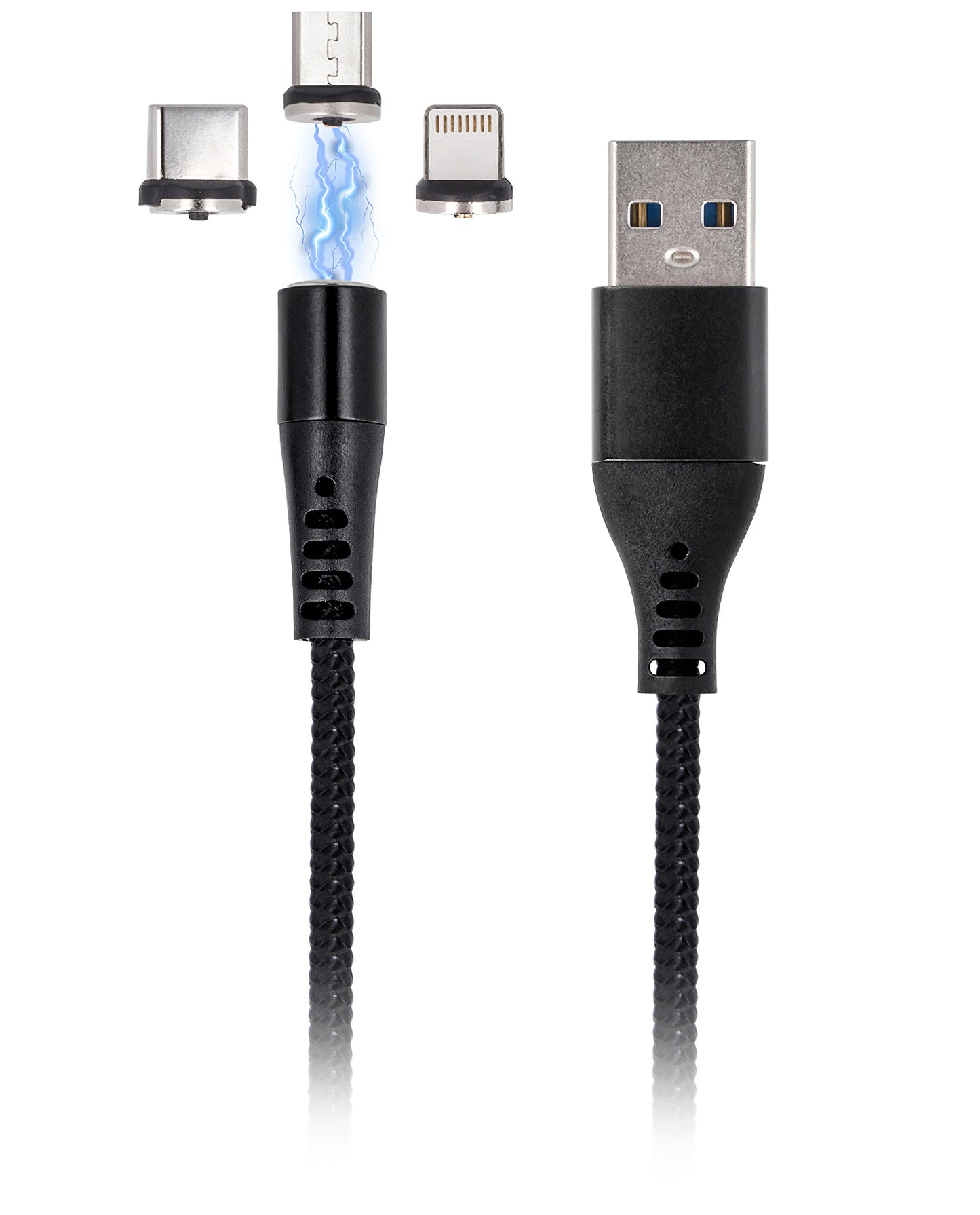 Cabo de Dados e Carregamento USB-A - Lightning / microUSB / USB-C MaXlife MXUC-02-2 3em1, 18W, 1m, Preto