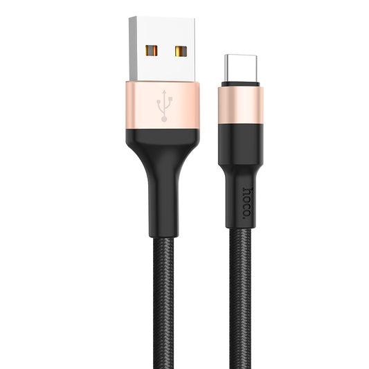 Cabo de Dados e Carregamento USB-A - USB-C HOCO X26 Xpress, 18W, 1m, Dourado