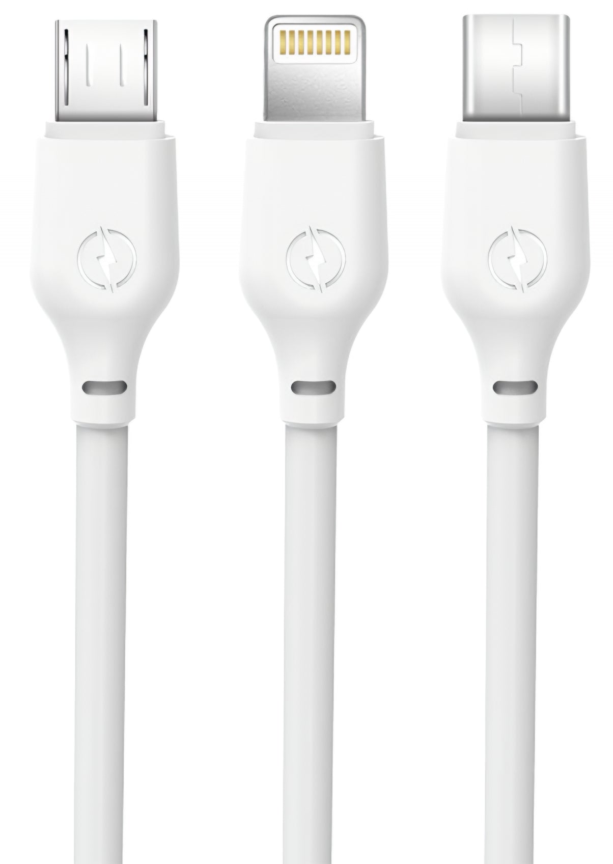Cabo de Carregamento USB-A - Lightning / microUSB / USB-C XO Design NB103 3in1, 10W, 1m, Branco