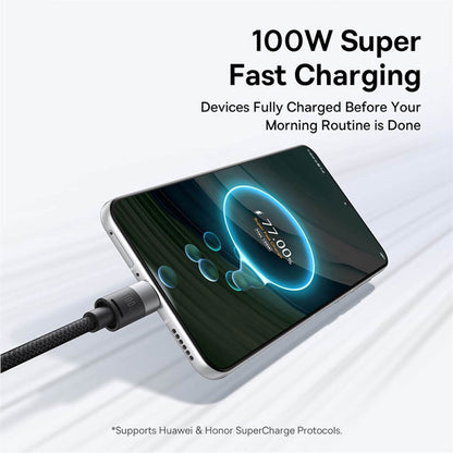 Cabo de Carregamento USB-A - Lightning / microUSB / USB-C Baseus StarSpeed 3in1, 20W, 0.6m, Preto P10319900111-00