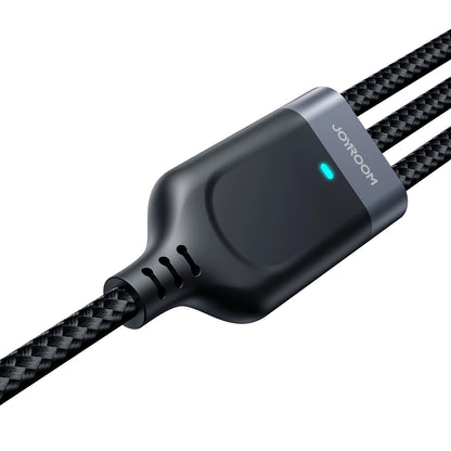 Cabo de Carregamento USB-A - Lightning / microUSB / USB-C Joyroom S-A18 3em1, 20W, 0.3m, Preto