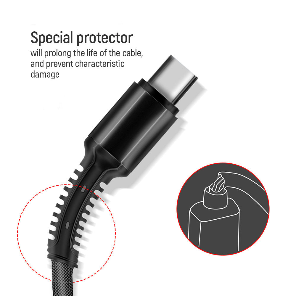 Cabo de Carregamento USB-A - Lightning / microUSB / USB-C ColorWay CW-CBU3003, 20W, 1.2m, Cinzento