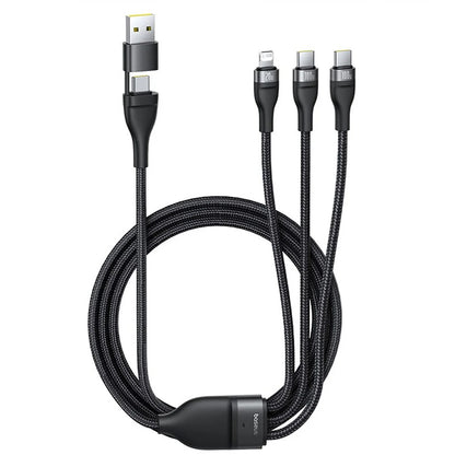 USB-A / USB-C - Lightning / 2 x USB-C Baseus Flash Series III 3in1 Charging Cable, 100W, 1.5m, Black P10377800U01-00