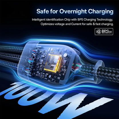 USB-A / USB-C - Lightning / 2 x USB-C Baseus Flash Series III 3in1 Charging Cable, 100W, 1.5m, Black P10377800U01-00