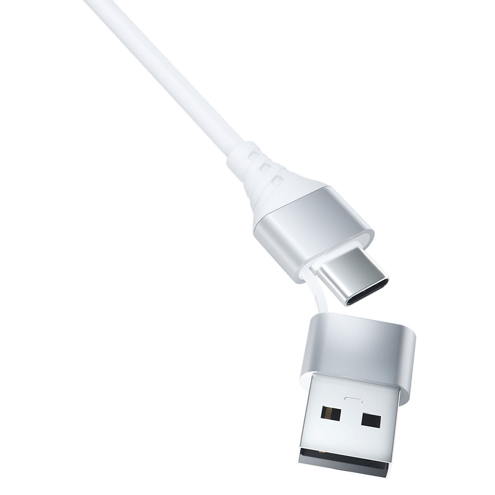 Cabo de Carregamento USB-A / USB-C - Lightning / microUSB / USB-C 3MK Hyper 3in1, 12W, 1.5m, Branco