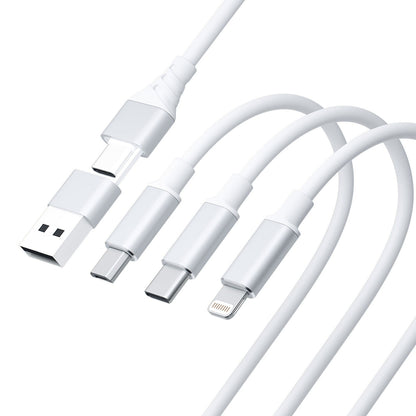 Cabo de Carregamento USB-A / USB-C - Lightning / microUSB / USB-C 3MK Hyper 3in1, 12W, 1.5m, Branco