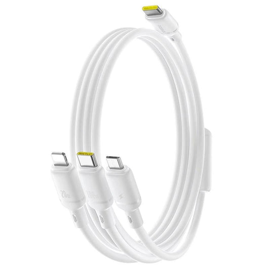 Cabo de Carregamento USB-C - Lightning / microUSB / USB-C Baseus Silky 3in1, 100W, 1.5m, Branco P10377706213-00