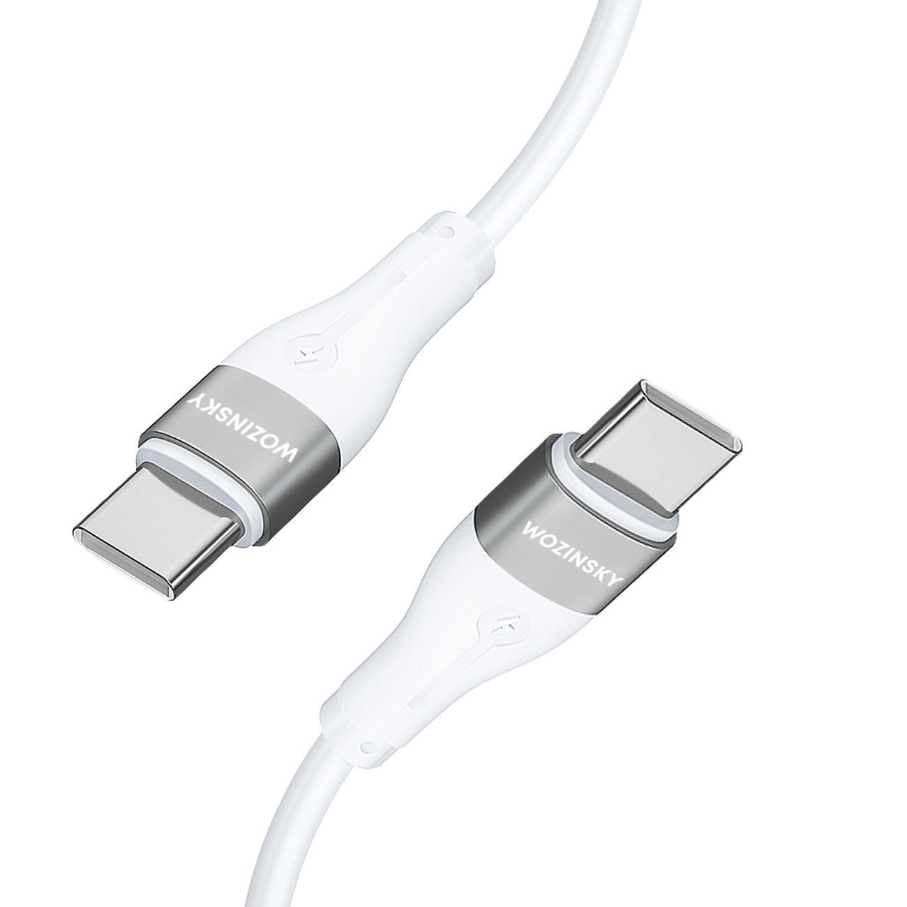 Cabo de carregamento USB-C - USB-C WZK WSTCC2, 65W, 2m, branco 