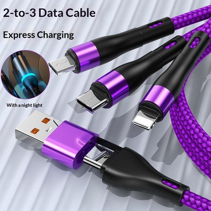 USB-C / USB-A Charging Cable - Lightning / microUSB / USB-C OEM B6, 100W, 1.2m, Black