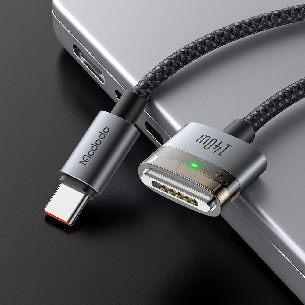 Cabo de Carregamento McDodo CA-2070, USB-C - MagSafe 3, 140W, 2m, Preto