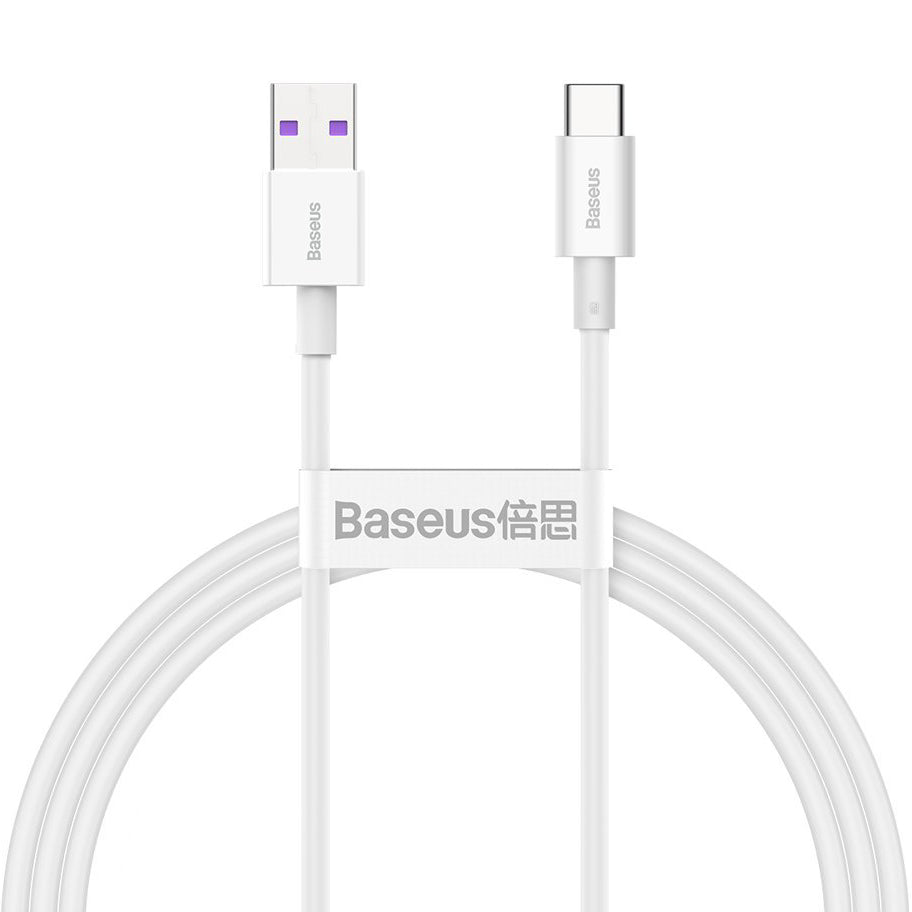 Cabo de carregamento e dados USB-A - USB-C Baseus Superior Series, 66W, 1m, Branco CATYS-02