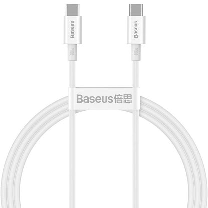 Cabo de carregamento e dados USB-C - USB-C Baseus Superior Series, 100W, 1m, Branco CATYS-B02