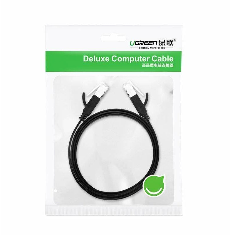 Cabo de rede UGREEN NW101 Plano, UTP, Cat6, 2m, Preto 